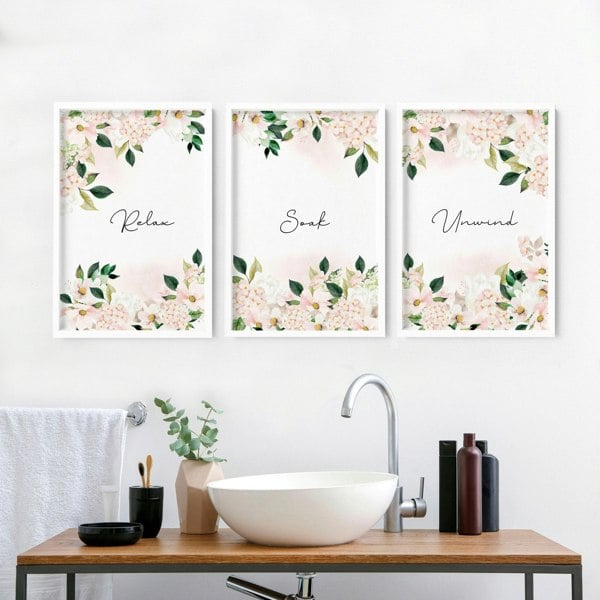 Artwork for a bathroom | set of 3 framed wall art