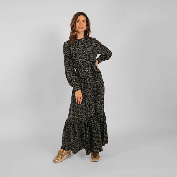 Ilu Long Sleeve Maxi Shirt Dress Celestial Sunrise