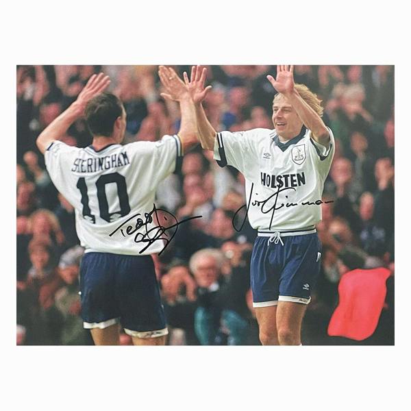 Unbranded Klinsmann & Sheringham dual signed Tottenham photo — Unframed