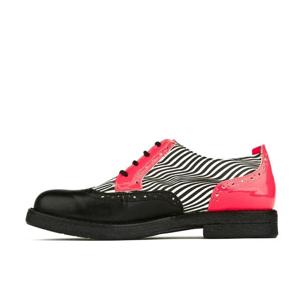 Embassy London The Artist - Optical Zebra - Womens Italian leather shoe with rubber sole and broguing