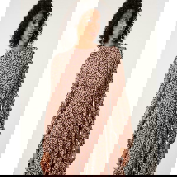 Blue Vanilla Godet Dress With Self Tie