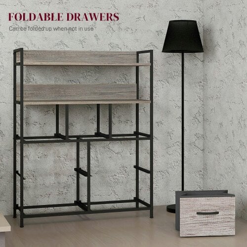 Wyld Haus Norale Fabric And Wood Grey Wood Effect 7 Drawer Rustic Storage Chest