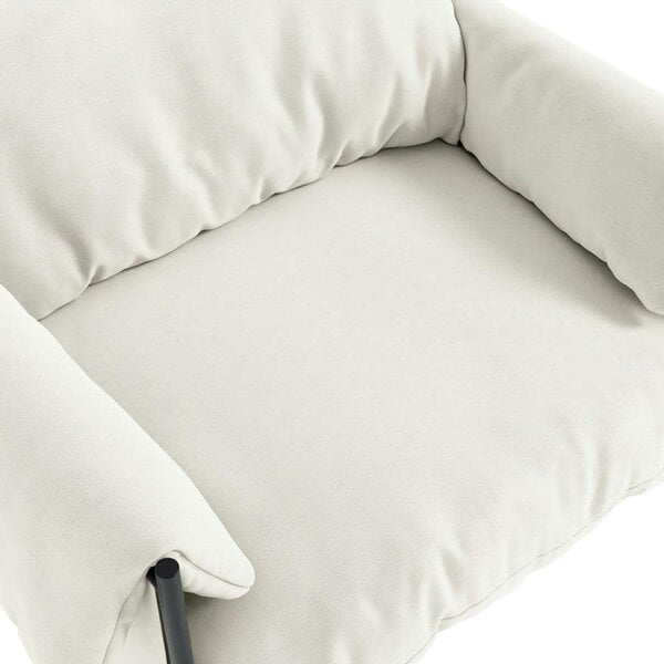 Wyld Haus Wardour Minimalist White Houseweave  Armchair Black Metal Legs