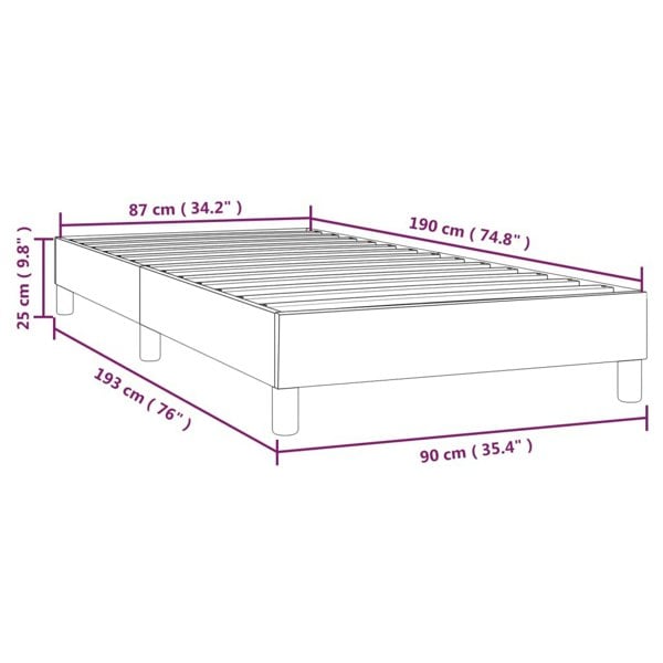 Berkfield Box Spring Bed Frame Light Grey 90x190 cm 3FT Single Fabric