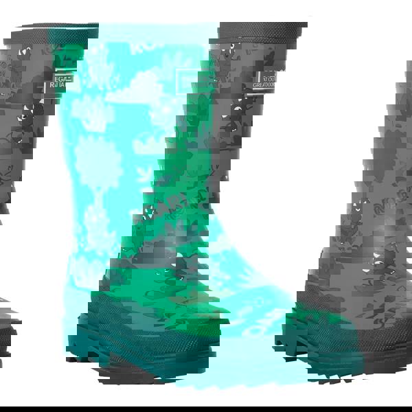 Regatta Childrens/Kids Mudplay II Stompy The Dinosaur Wellington Boots - Green