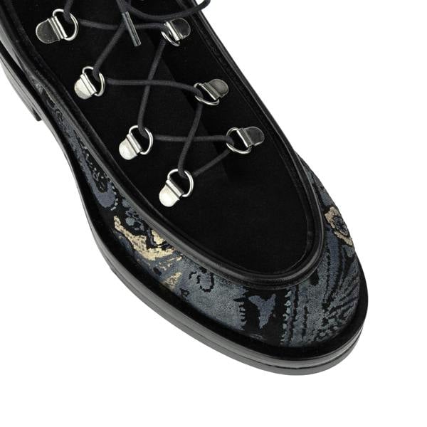 Embassy London Hedera - Black & Grey & Gold - Women's Suede Alpine Boot