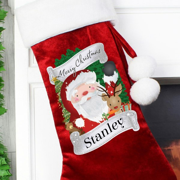 Personalised Memento Company Personalised Christmas Santa Red Stocking