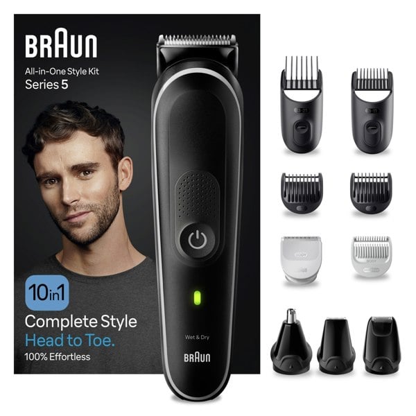 Braun All-In-One Style Kit Series 5 MGK5440, 10-in-1 Kit For Beard, Hair, Manscaping & More