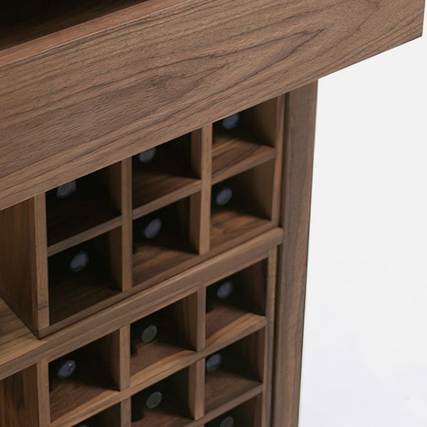 Grace Wine Cabinet, Solid Wood with living area cabinets