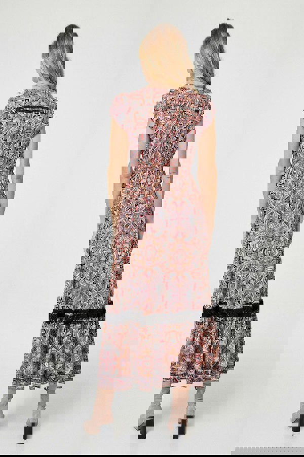 Black | Paisley Lace Detail Maxi Dress