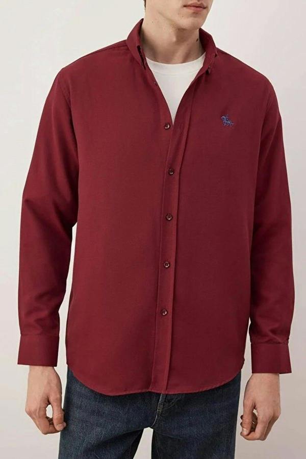 WOVCOR Oxford Smart Men’s Shirt with Embroidery Details