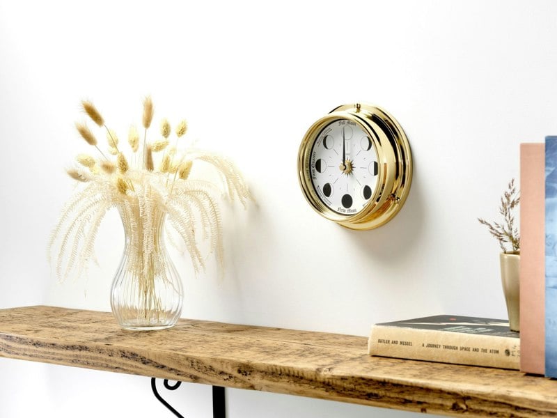 Tabic Handmade Solid Brass Moon Phase Clock