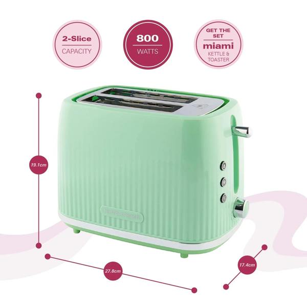 Hamilton Beach Miami Kettle & Toaster Set Mojito Mint - Hamilton Beach UK