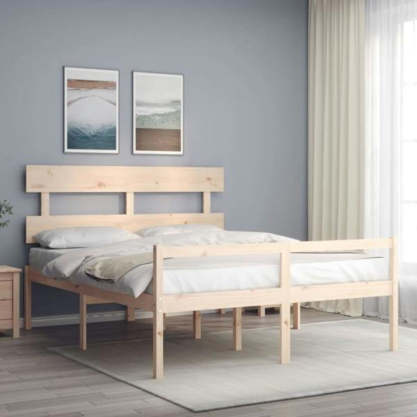 Berkfield Bed Frame with Headboard 160x200 cm Solid Wood