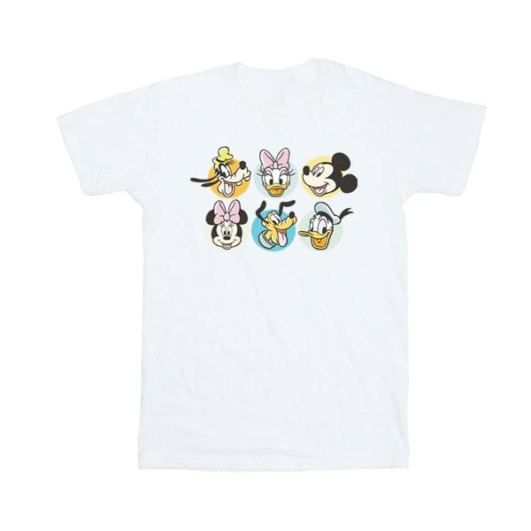 Disney Mens Mickey Mouse And Friends Faces T-Shirt - White