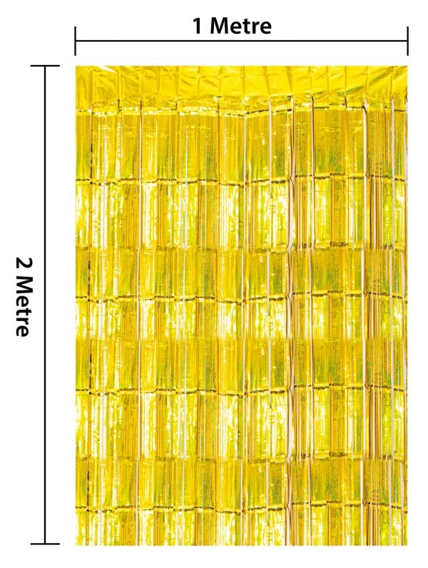 Cheetah Shimmer Tinsel Curtain, 2M x 1M Gold