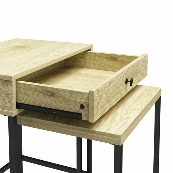 Dorel Home Tamlin Nesting End Table Linseed Oak