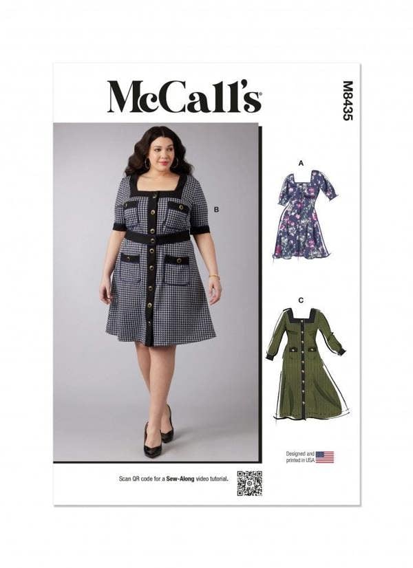 McCalls 8435 Paper Sewing Pattern – Women's Dress, Intermediate