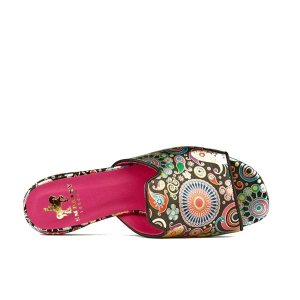 Embassy London South Beach - Navy Pink - Women's fully leather lined slip on sandal