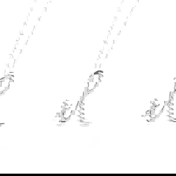 Say It With Winged Diamond Initial Necklace - Sterling Silver