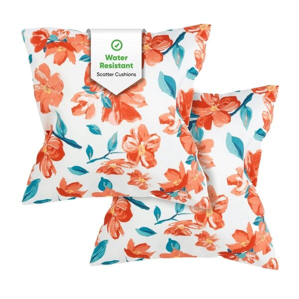 Gardenwize Pair of Outdoor Scatter Cushions - Japanese Floral Design