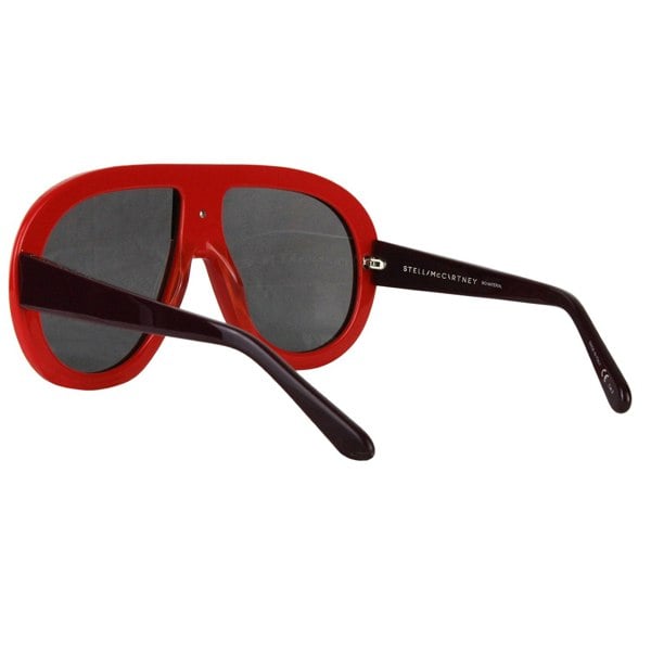 Stella McCartney oversize aviator sunglasses in a red and claret bio-acetate frame