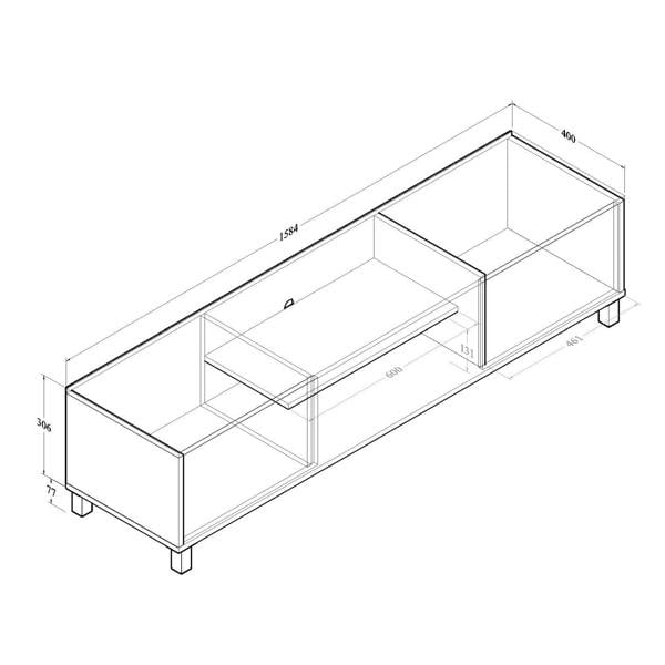 All internal and external dimensions of the tv cabinet.