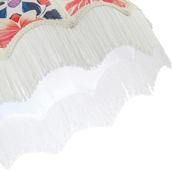 Multi Coloured Vivid Floral Victorian Light Shade with White Trims Image 5