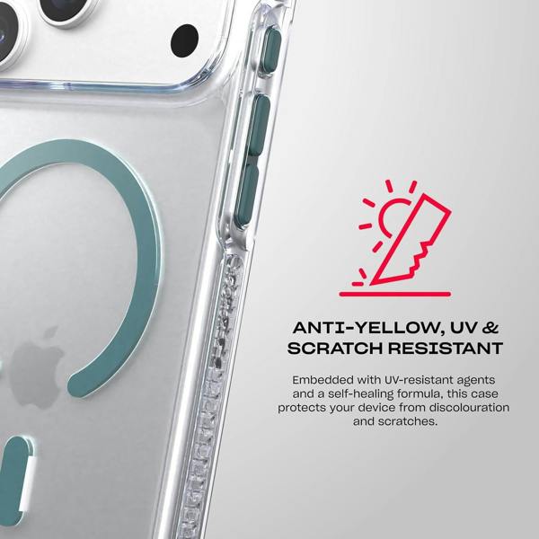 Tech21 Evo Crystal Case with MagSafe for iPhone 17/18 Pro Max 6.9" Clear Emerald Dust - T21-11704