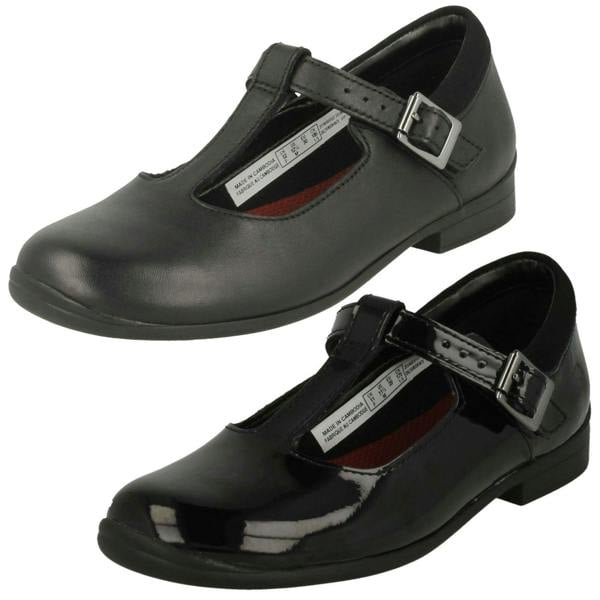 Clarks Girls Clarks T-Bar School Shoes Jamie Sky