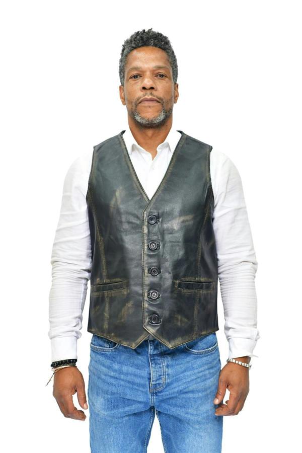 Infinity Leather Mens Classic Leather Waistcoat-Chester