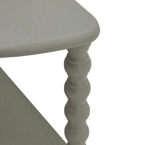 Wyld Haus Thuy Grey Wood Half Moon 3 Tier Side Table
