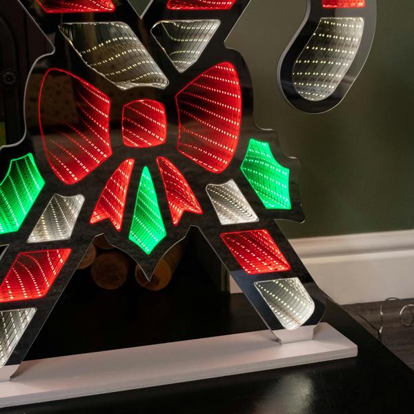 Samuel Alexander 60cm Infinity Light up Candy Canes Display Christmas Decoration with Multi-Coloured LEDs on Base