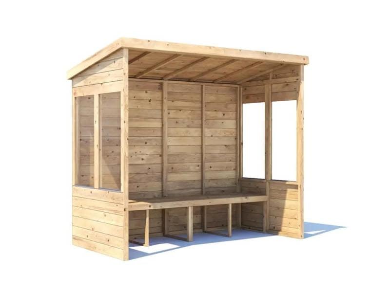 Dunster House Garden Arbour With Glazed Panels, W2.4m x D1.2m / W8' x D4', Pressure Treated, Apocallipo
