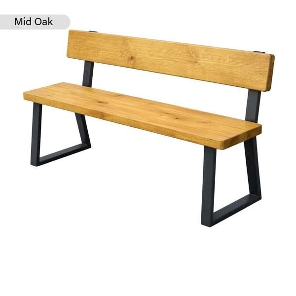 TRL Furniture Sleek & Slender Reclaimed Bench with Back