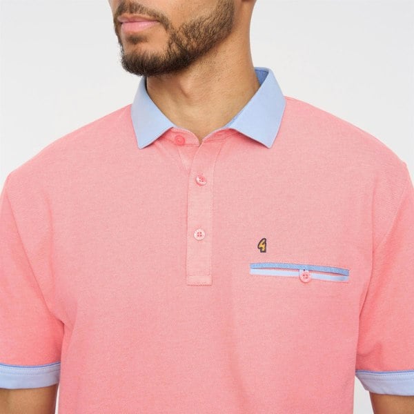 Gabicci G52X09 Mens Short Sleeve Oxford Jersey Polo Shirt Gabicci Classic - CORAL