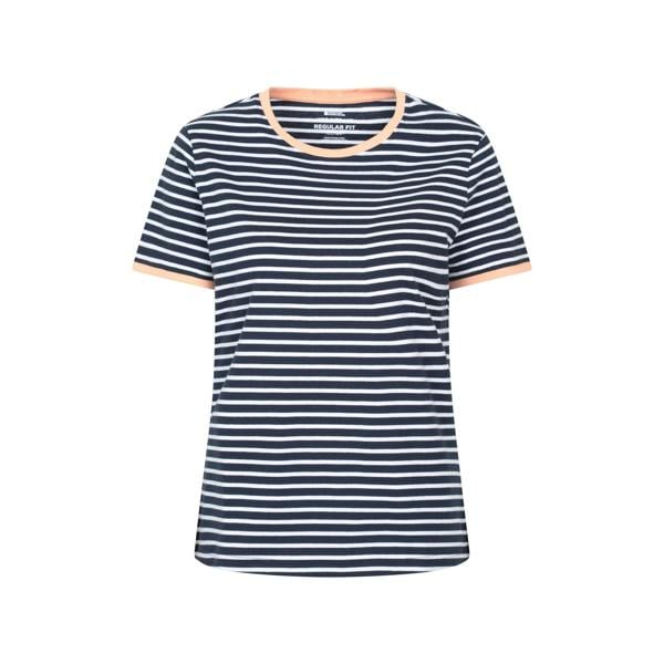 Mountain Warehouse Womens/Ladies Contrast Striped Ribbed T-Shirt - Navy - 