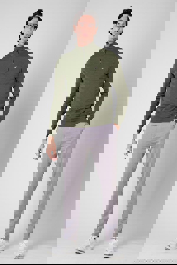 ENORSIA Elbow Patch Half Zip Sweatshirt