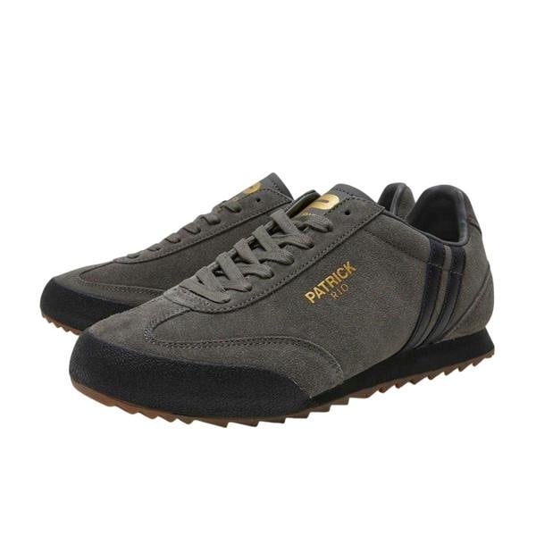 Patrick Mens Rio Suede Trainers - Charcoal/Black - 