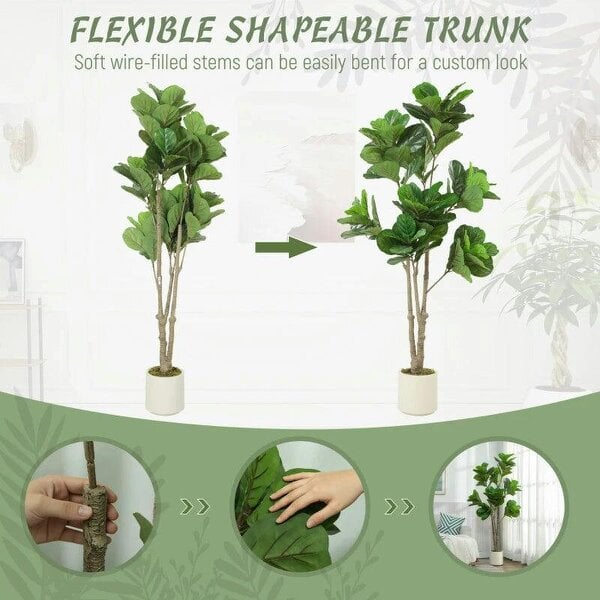 180cm Artificial Fiddle Leaf Fig Tree - Green
