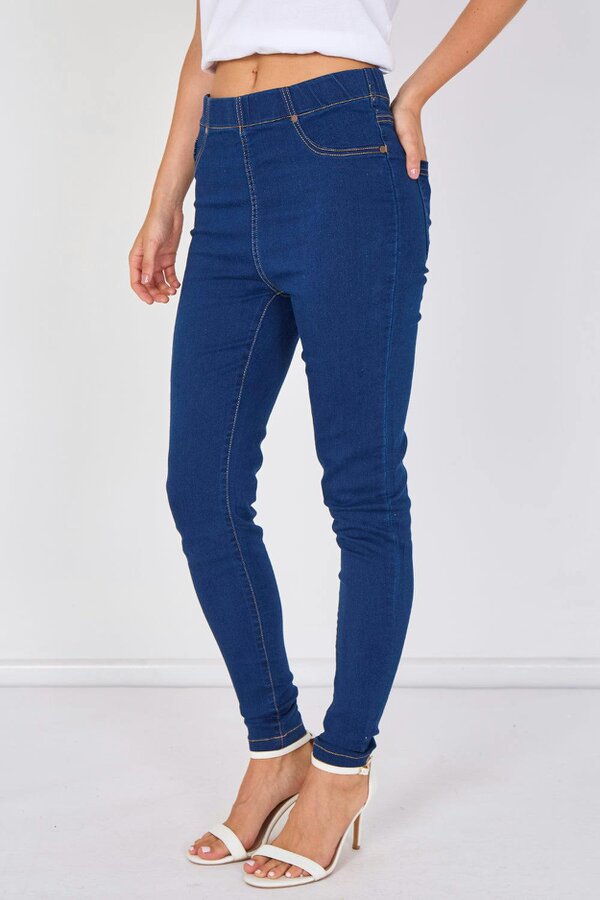 Elaina Fashion Mid Wash Stretch Jeggings