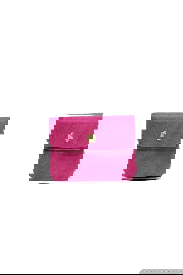 Pluspup Compact Snap Button Slim Fit Italian Genuine Suede Purse