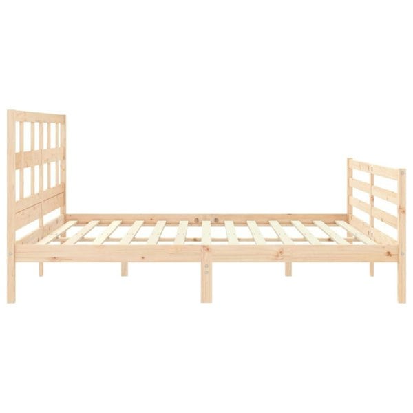 Berkfield Bed Frame with Headboard 200x200 cm Solid Wood
