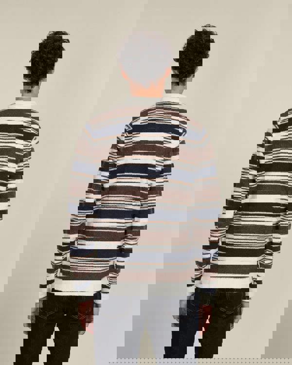 Larsson & Co Osterby - Stripe Knitted Long Sleeve Polo Shirt