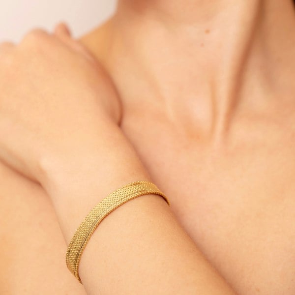 Gold Trip Vintage Textured Mini Cuff Bracelet