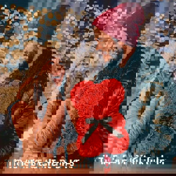 smartbies Rose Bear With Ribbon Rose Petals Teddy Bear Romantic Rose Petal Gift for Women