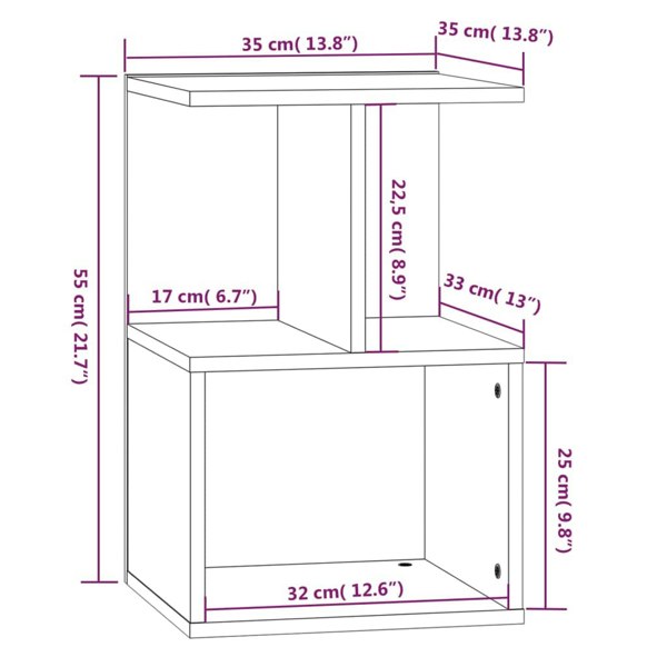 Berkfield Bedside Cabinets 2 pcs Brown Oak 35x35x55 cm Engineered Wood