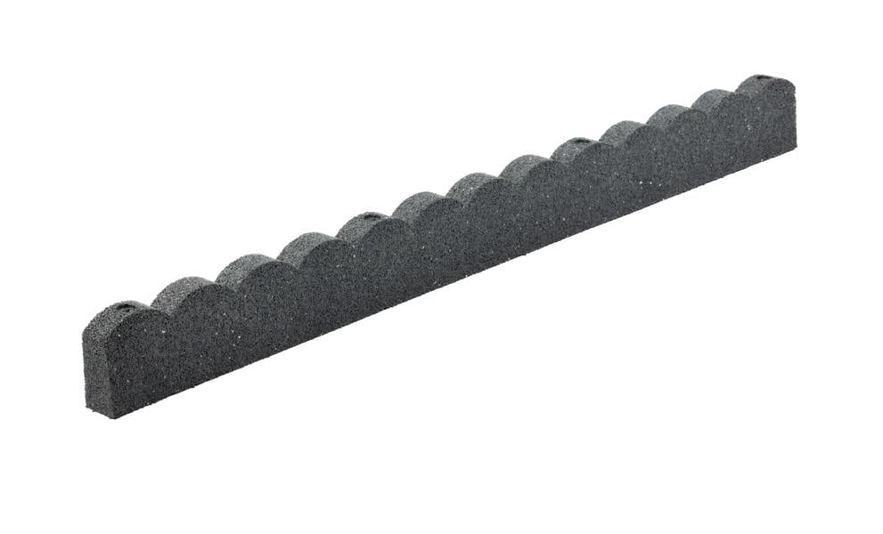 Nicoman Recycled Rubber Scallop Garden Edging Border - Grey
