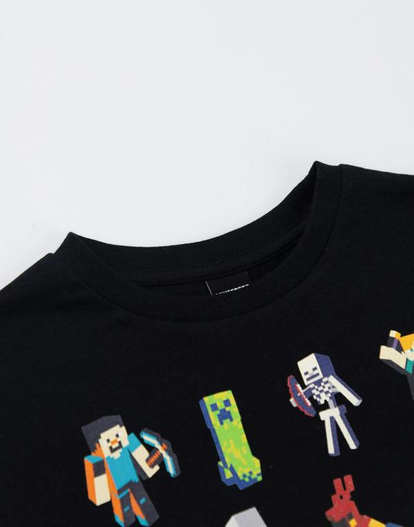 Vanilla Underground Minecraft Boys Black sprites Short Sleeved T-Shirt
