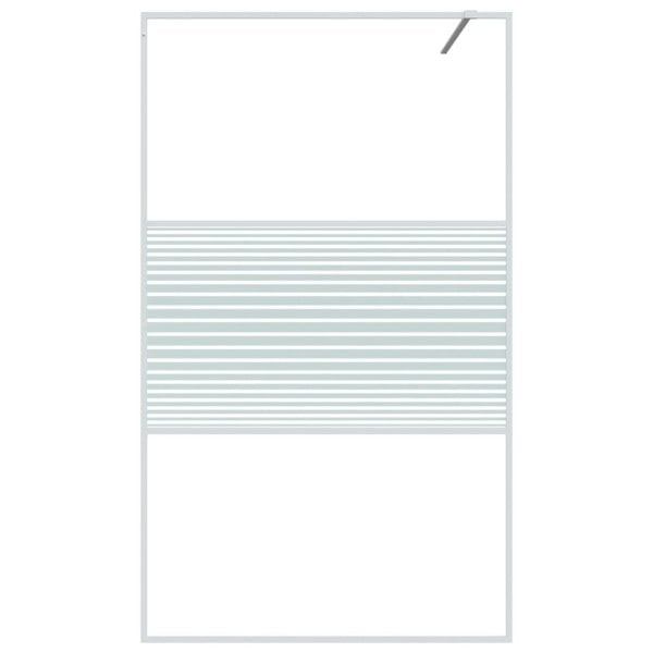 Berkfield Walk-in Shower Wall White 115x195 cm Clear ESG Glass